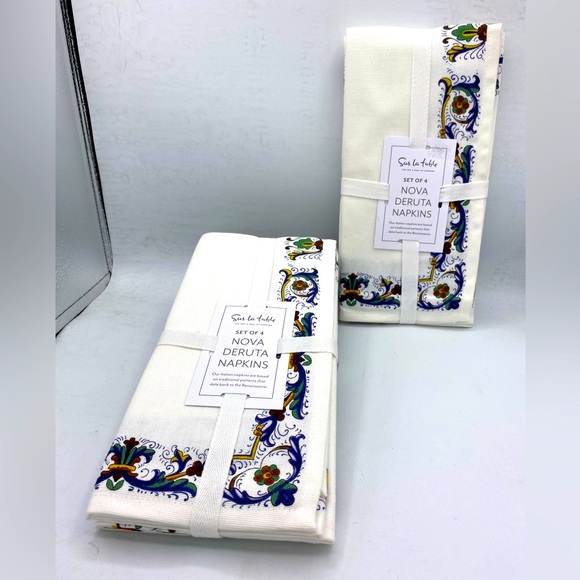 Sur La Table Deruta Napkin Set Of 4 Napkins (2 Sets) Made In Italy NWT - Picture 8 of 8
